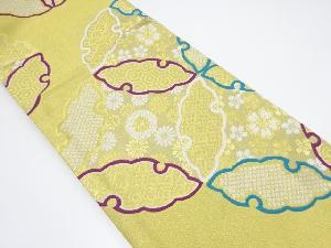 新品　雪輪に花七宝模様織り出し袋帯